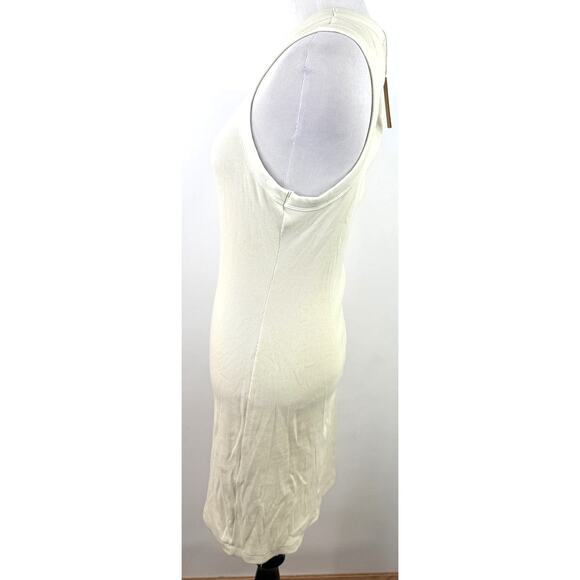 Skims Cotton RibTank Sleeveless Bodycon Bone Off White Dress Size Large NWT - Picture 3 of 6